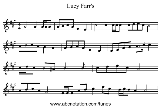 Lucy Farr's - staff notation