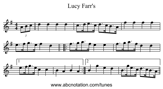 Lucy Farr's - staff notation