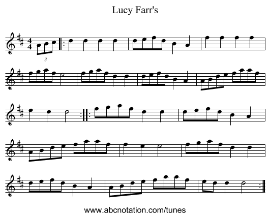 Lucy Farr's - staff notation