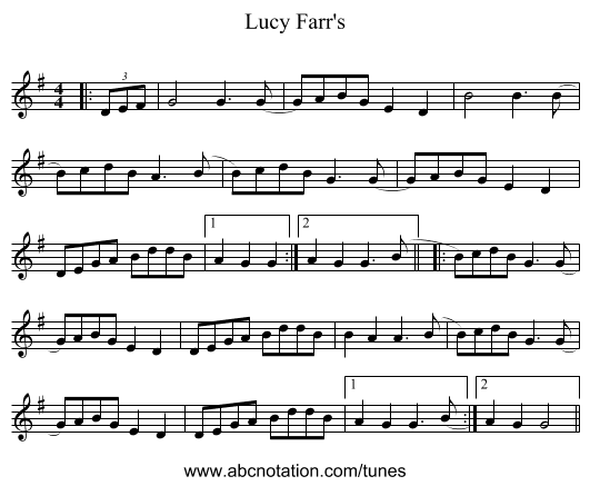 Lucy Farr's - staff notation