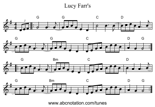 Lucy Farr's - staff notation