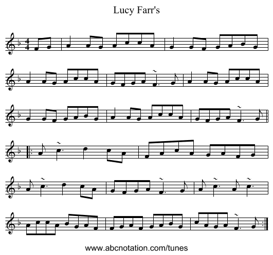 Lucy Farr's - staff notation