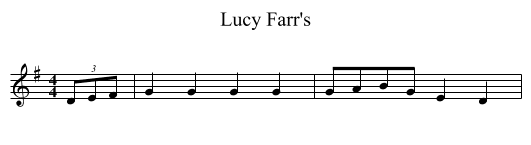 Lucy Farr's - staff notation