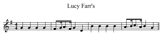 Lucy Farr's - staff notation