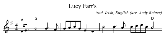 Lucy Farr's - staff notation