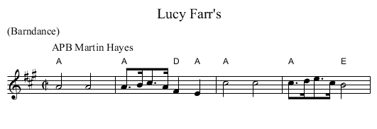 Lucy Farr's - staff notation