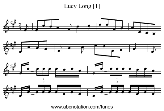 Lucy Long [1] - staff notation