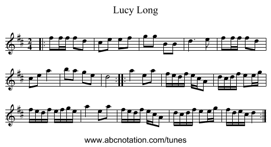 Lucy Long - staff notation
