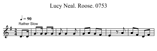 Lucy Neal. Roose. 0753 - staff notation