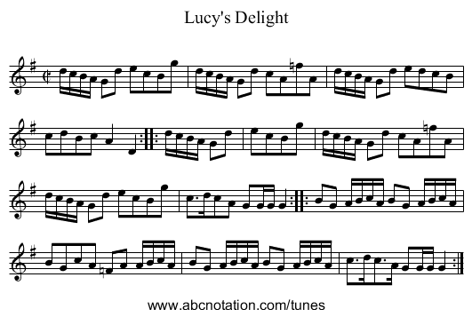 Lucy's Delight - staff notation