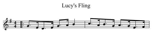 Lucy's Fling - staff notation