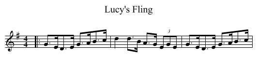 Lucy's Fling - staff notation