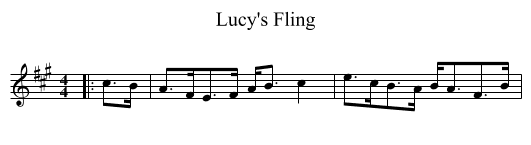 Lucy's Fling - staff notation
