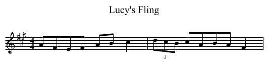 Lucy's Fling - staff notation