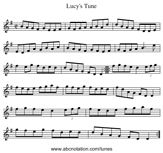 Lucy's Tune - staff notation