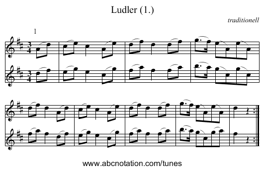 Ludler (1.) - staff notation