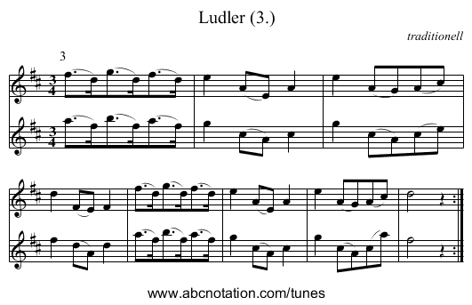 Ludler (3.) - staff notation