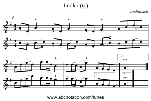 Ludler (6.) - staff notation