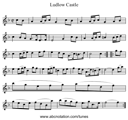 Ludlow Castle - staff notation