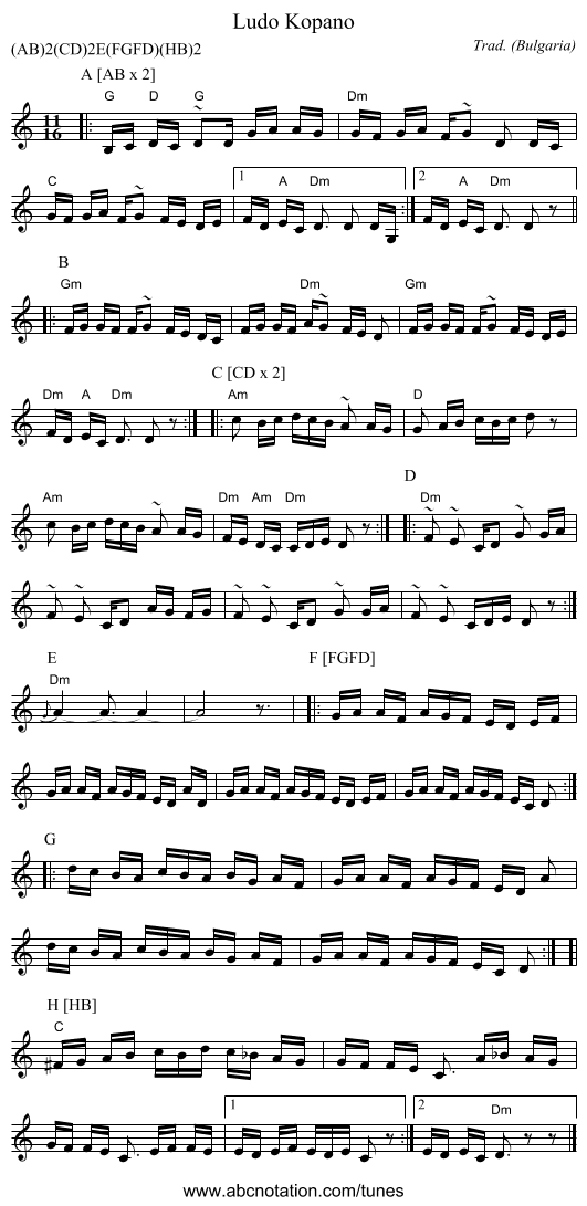 Ludo Kopano - staff notation