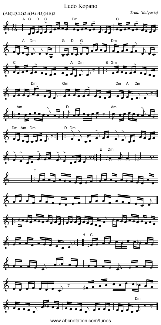 Ludo Kopano - staff notation