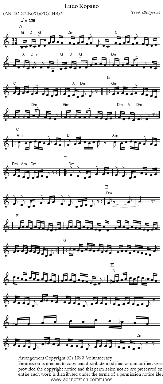 Ludo Kopano - staff notation