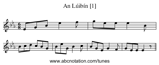 Lúibín [1], An - staff notation