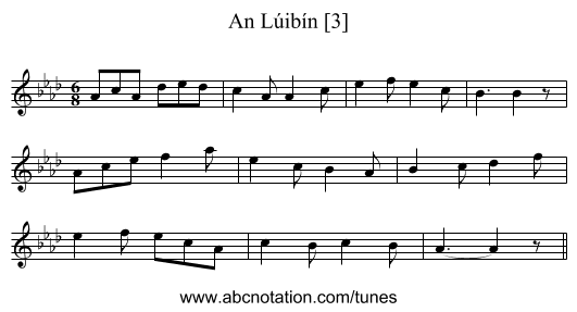 Lúibín [3], An - staff notation