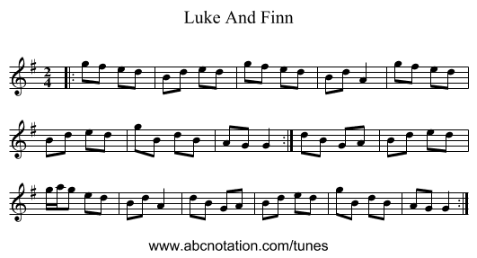 Luke And Finn - staff notation