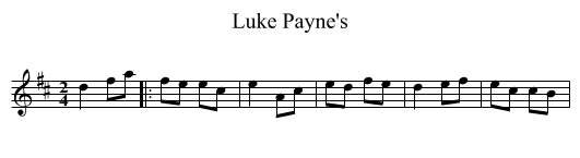 Luke Payne's - staff notation
