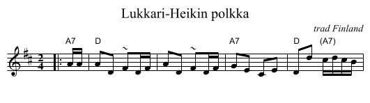 Lukkari-Heikin polkka - staff notation