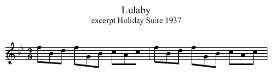 Lulaby - staff notation