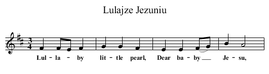 Lulajze Jezuniu - staff notation
