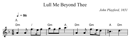 Lull Me Beyond Thee - staff notation