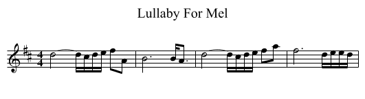 Lullaby For Mel - staff notation