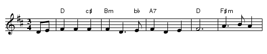 Lullaby - staff notation