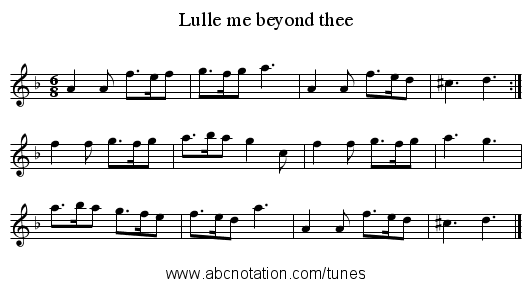 Lulle me beyond thee - staff notation