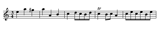 Lulley's Minuet. JClw.20 - staff notation