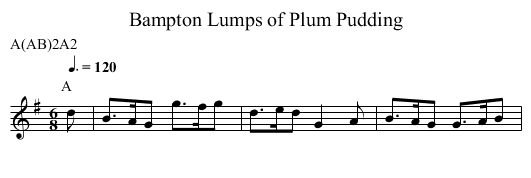 Lumps of Plum Pudding, Bampton - staff notation