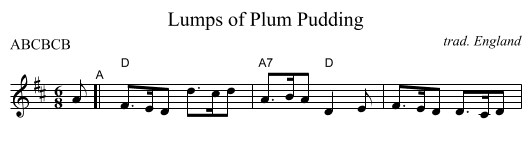 Lumps of Plum Pudding - staff notation
