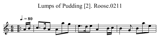 Lumps of Pudding [2]. Roose.0211 - staff notation