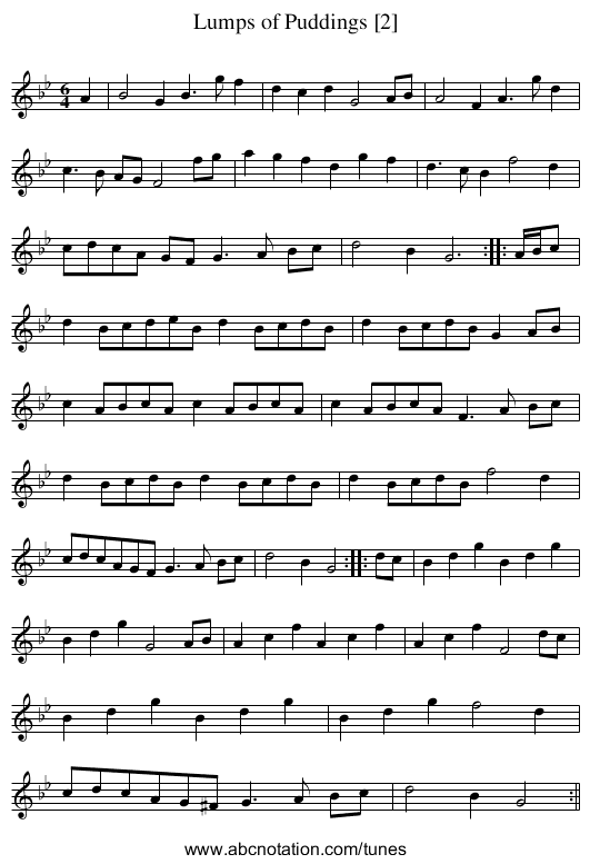 Lumps of Puddings [2] - staff notation