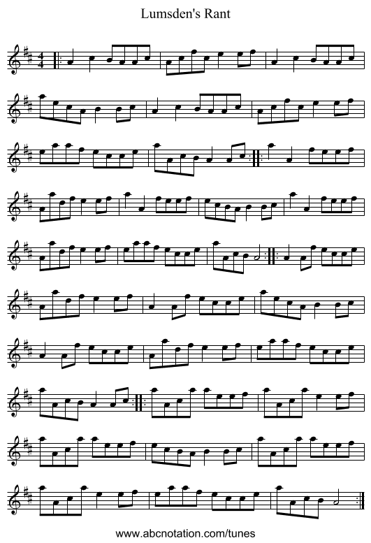 Lumsden's Rant - staff notation