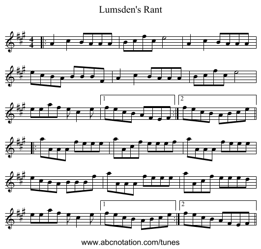 Lumsden's Rant - staff notation