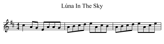 Lúna In The Sky - staff notation