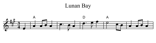 Lunan Bay - staff notation