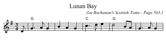 Lunan Bay - staff notation
