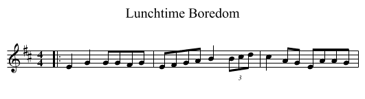 Lunchtime Boredom - staff notation