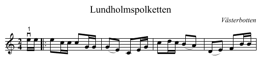Lundholmspolketten - staff notation