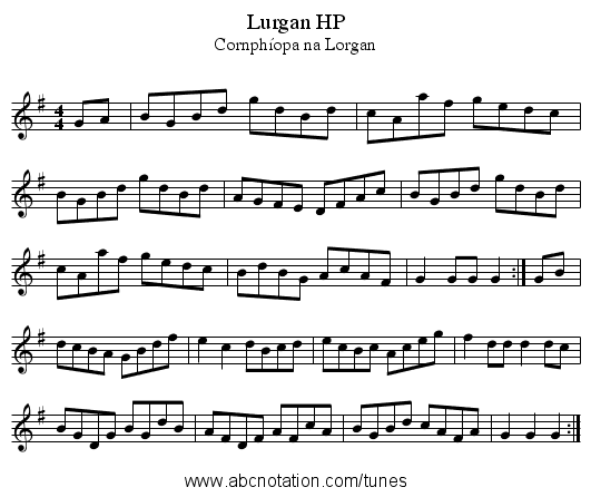 Lurgan HP - staff notation